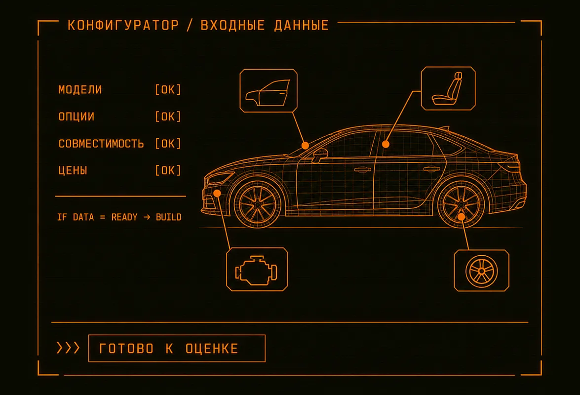 Какие данные нужны для разработки автомобильного конфигуратора